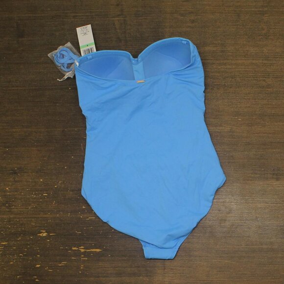 Anne Cole Womens Twist-Front Ruched One-Piece Swimsuit MYMO00501 Arctic Blue 8 - Picture 2 of 9